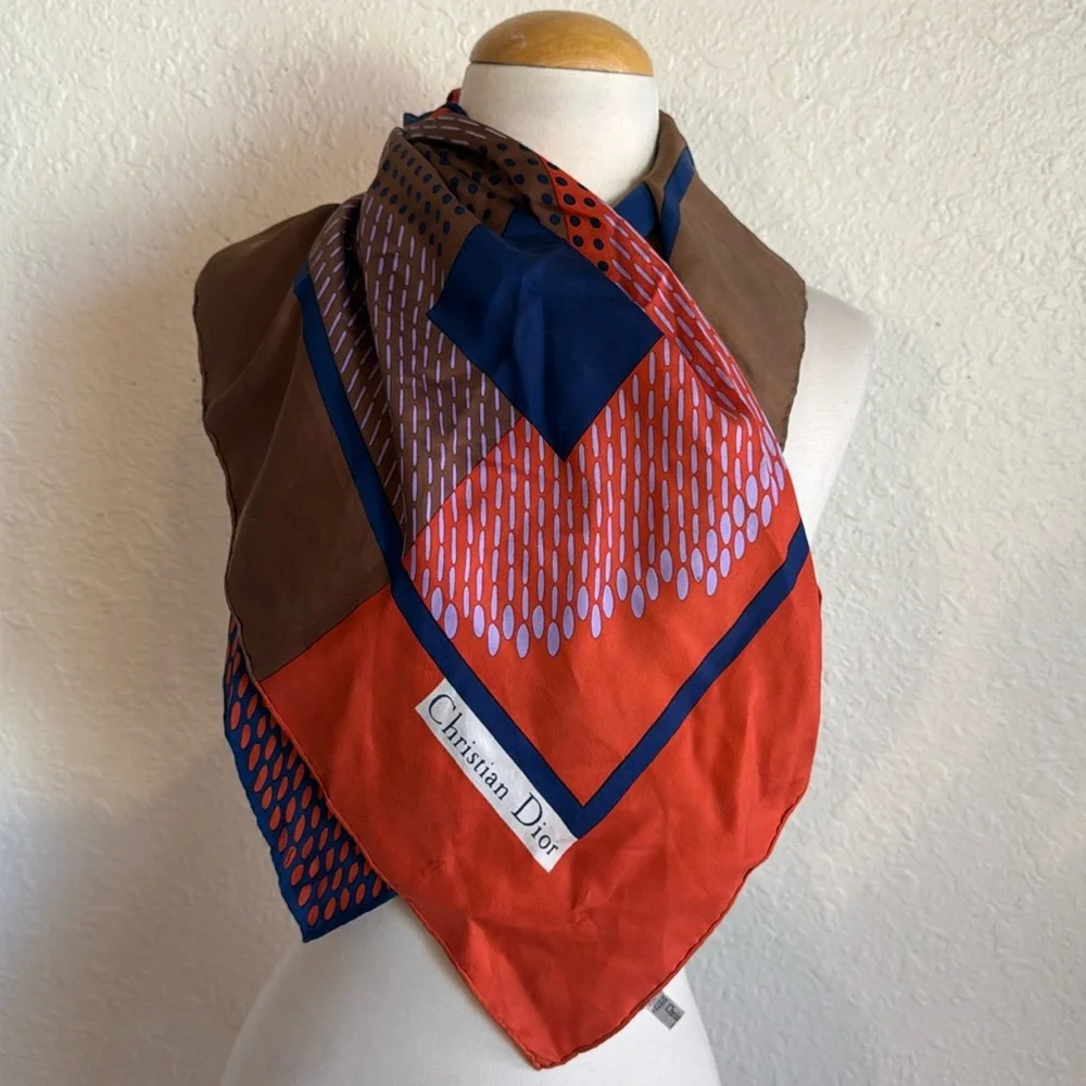 Dior Large VTG Silk Scarf